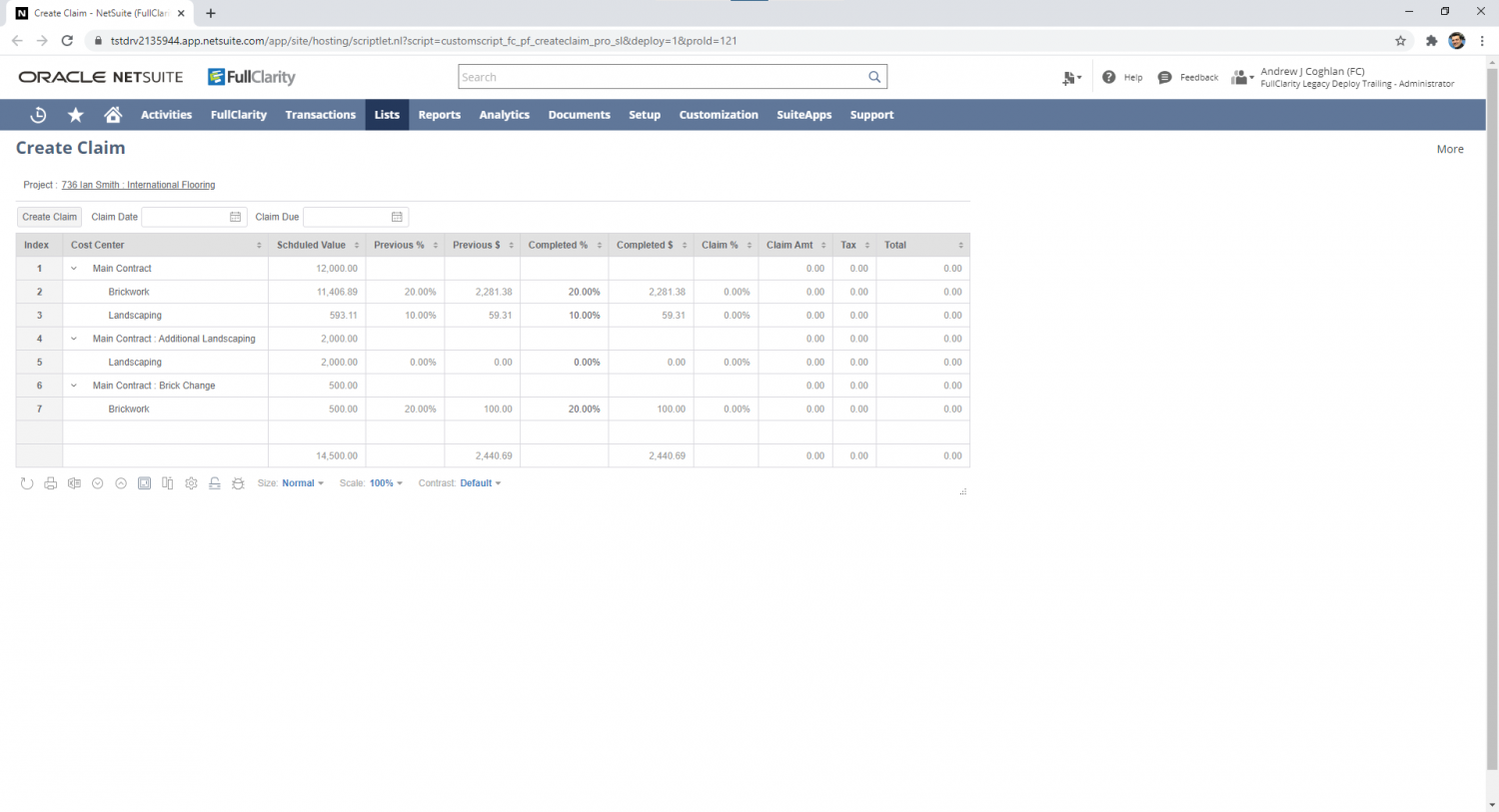 FullClarity Construction for NetSuite